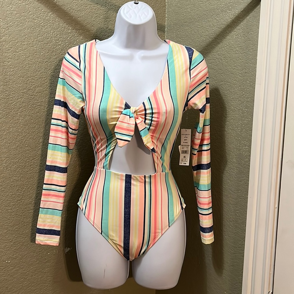 Celebrity pink swimsuit